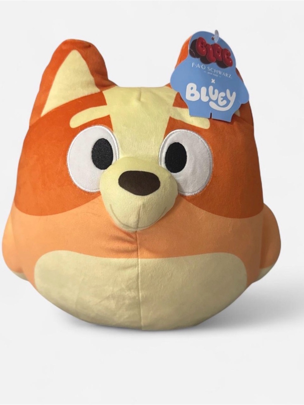 Bluey x FAO Schwarz Orange & Cream Plush - Cute Character Pillow